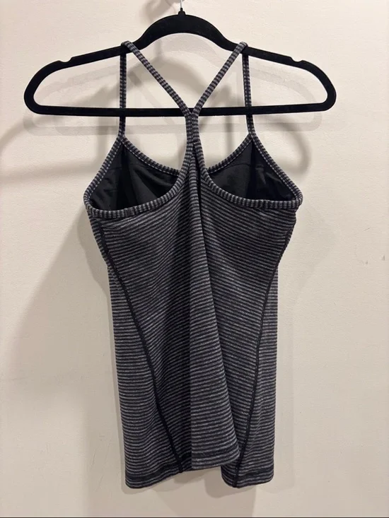 Lululemon Gray and Black Striped Cami Tank Top - Picture 2 of 3
